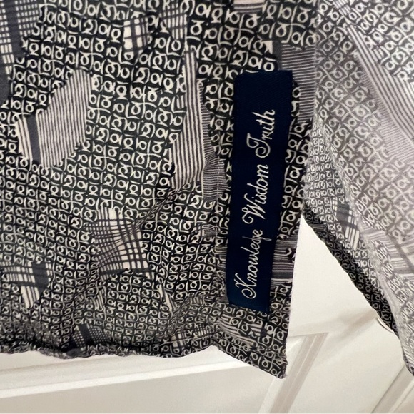 Robert Graham Shirt Mens Med Gray Geometric Button Up Short Sleeve Classic Fit - Picture 4 of 9